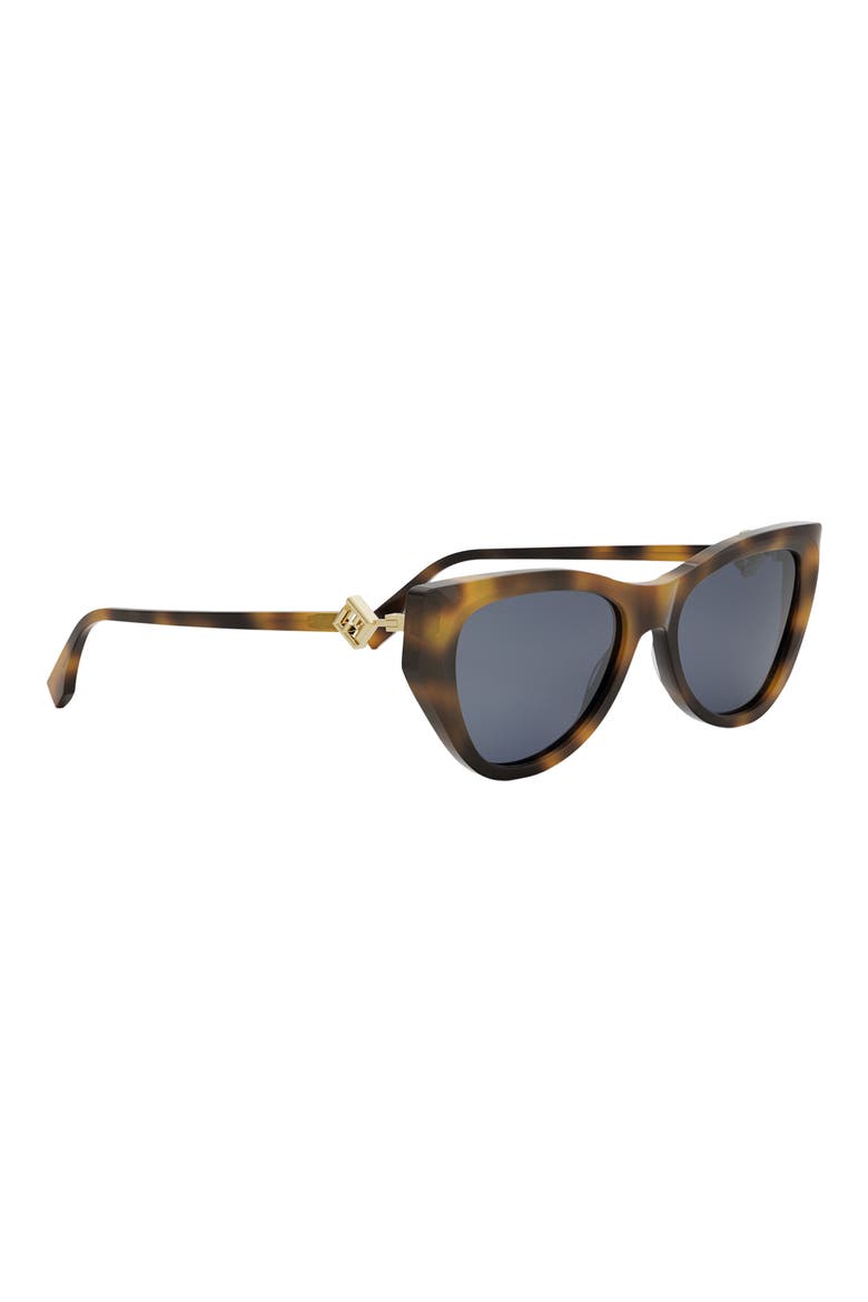 'Fendi Diamonds 54mm Cat Eye Sunglasses, Alternate, color, BLONDE HAVANA / BLUE