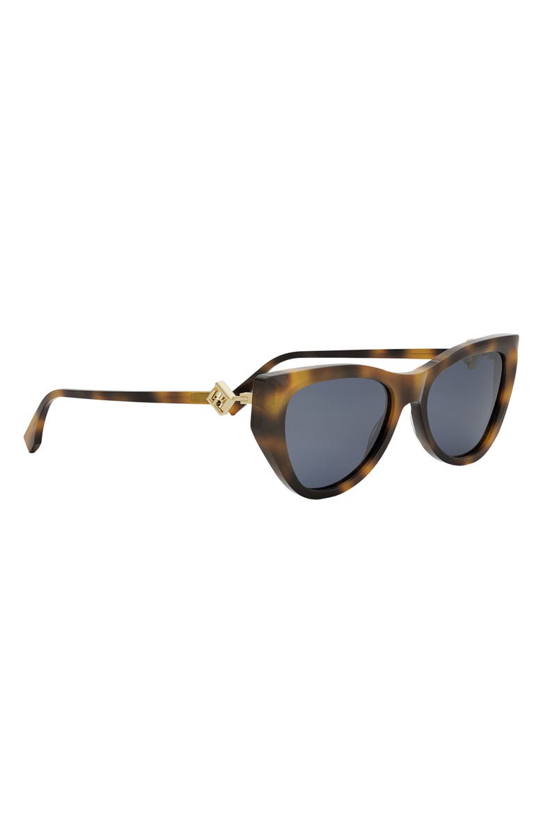 Fendi 'Fendi Diamonds 54mm Cat Eye Sunglasses, Alternate, color, Blonde Havana / Blue