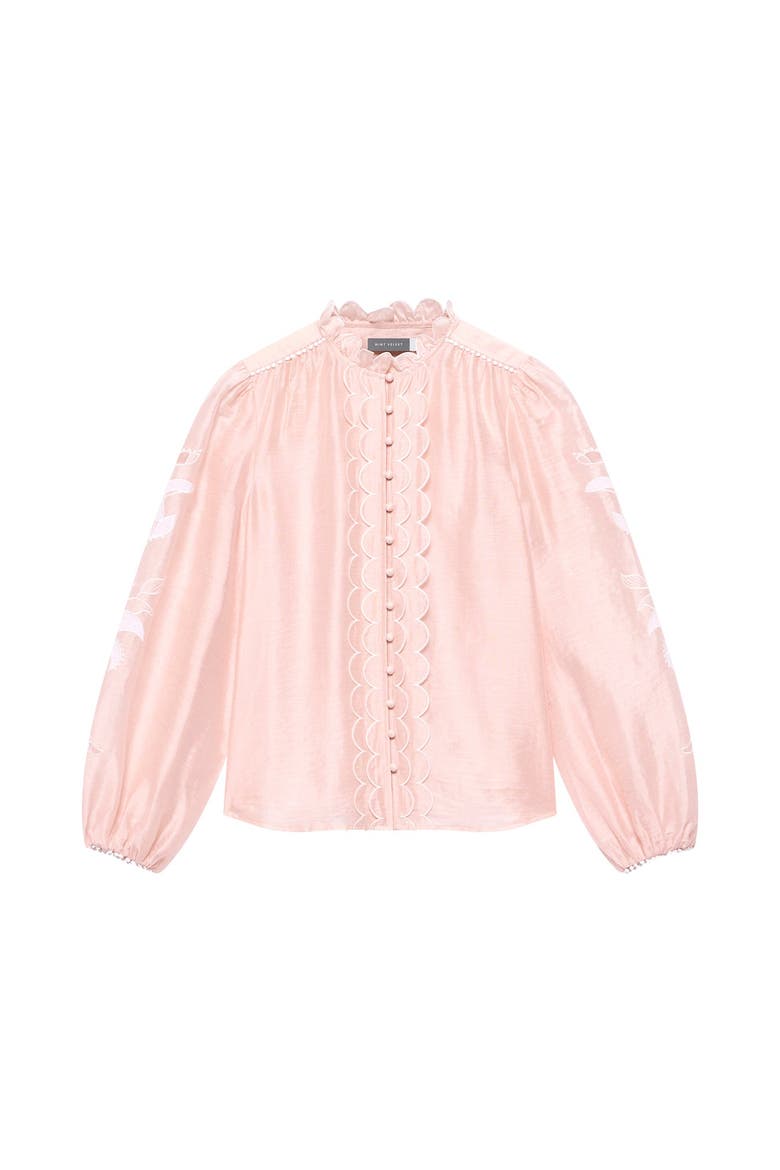 Embroidered Ruffle Blouse, Alternate, color, Light Pink