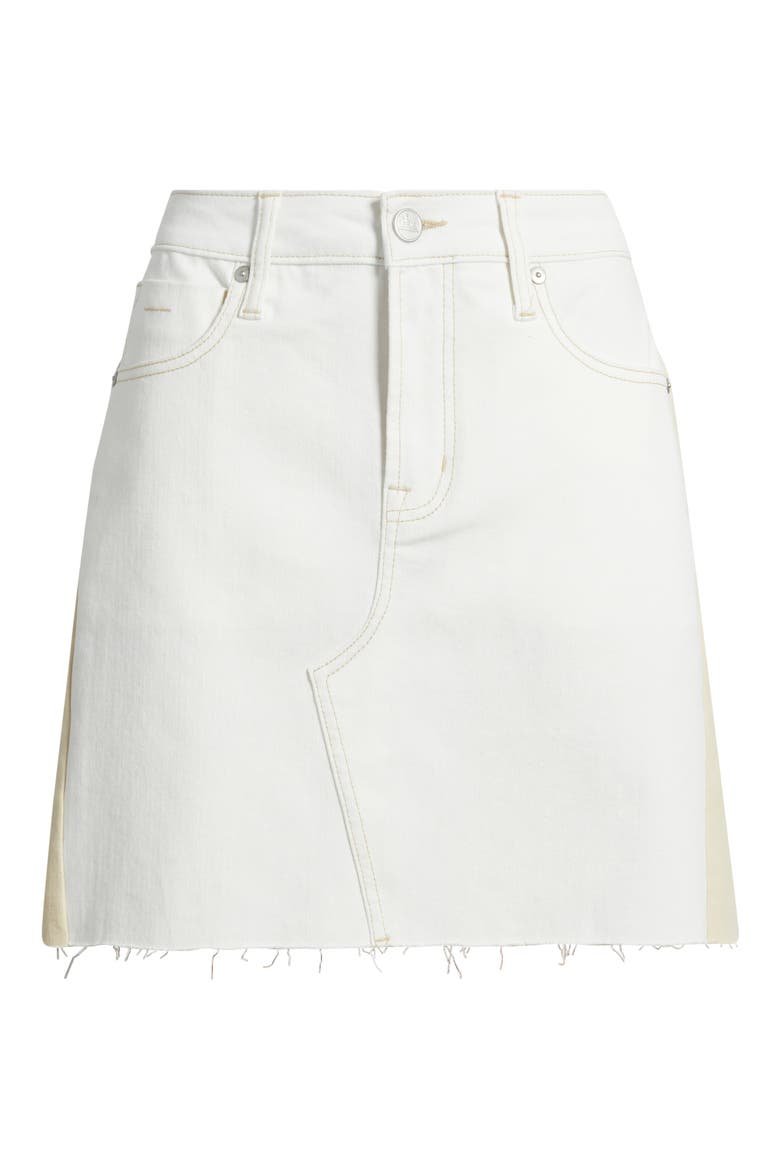 Colorblock Denim Skirt, Alternate, color, IVORY/ PEARL
