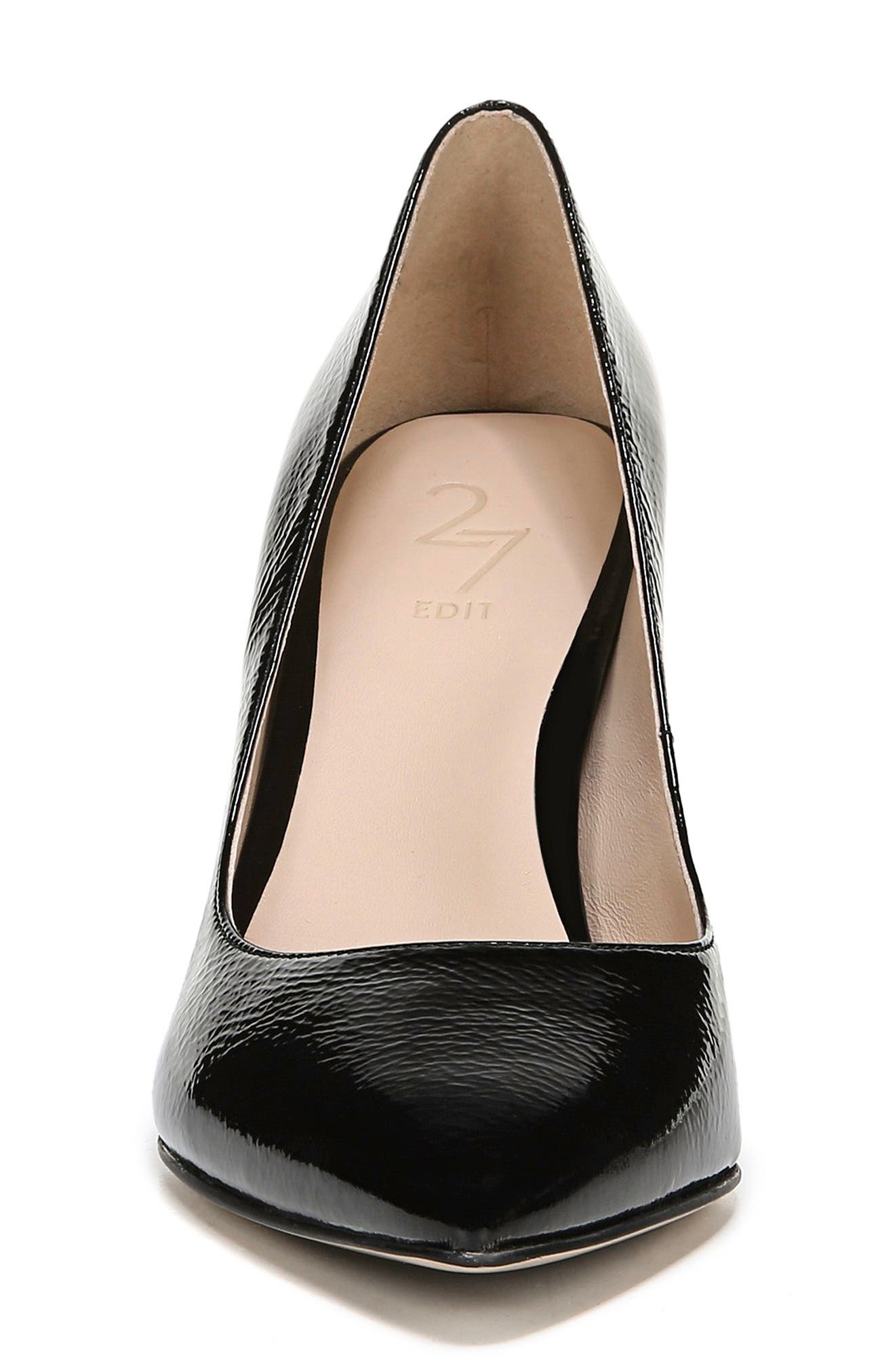 27 EDIT Alanna Pointed Toe Pump, Alternate, color, BLACK CRINKLE PATENT LEATHER