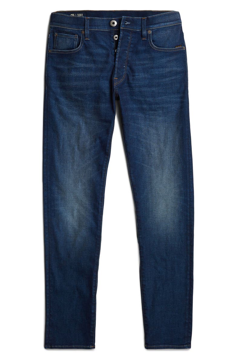 G-STAR 3301 Slim Fit Jeans, Alternate, color, Worker Blue Faded