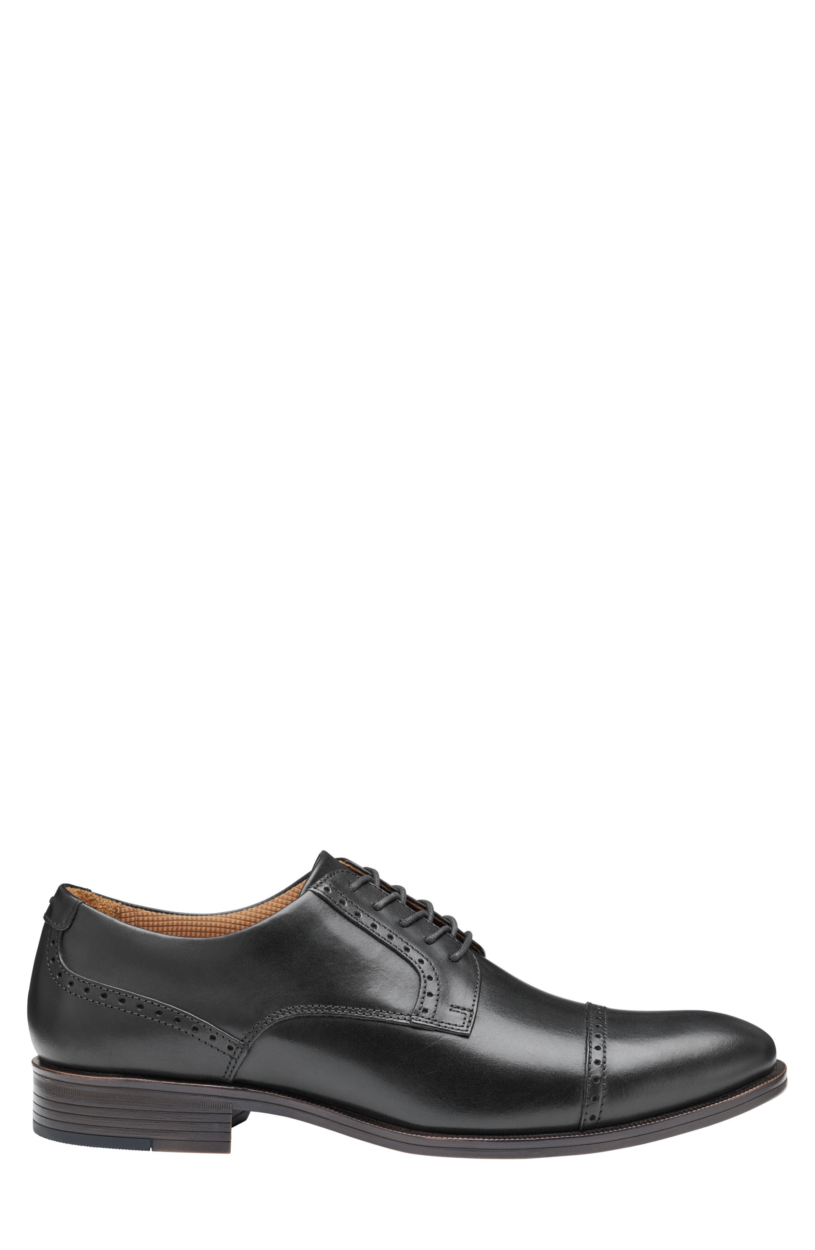 Johnston & Murphy Reeve Cap Toe Derby, Alternate, color, Black Full Grain