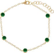 BY ADINA EDEN Emerald Green Diamond By The Yard Bracelet