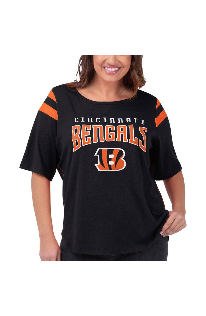 G-III 4HER BY CARL BANKS Women's G-III 4Her by Carl Banks Black Cincinnati Bengals Plus Size Linebacker T-Shirt, Main, color, 