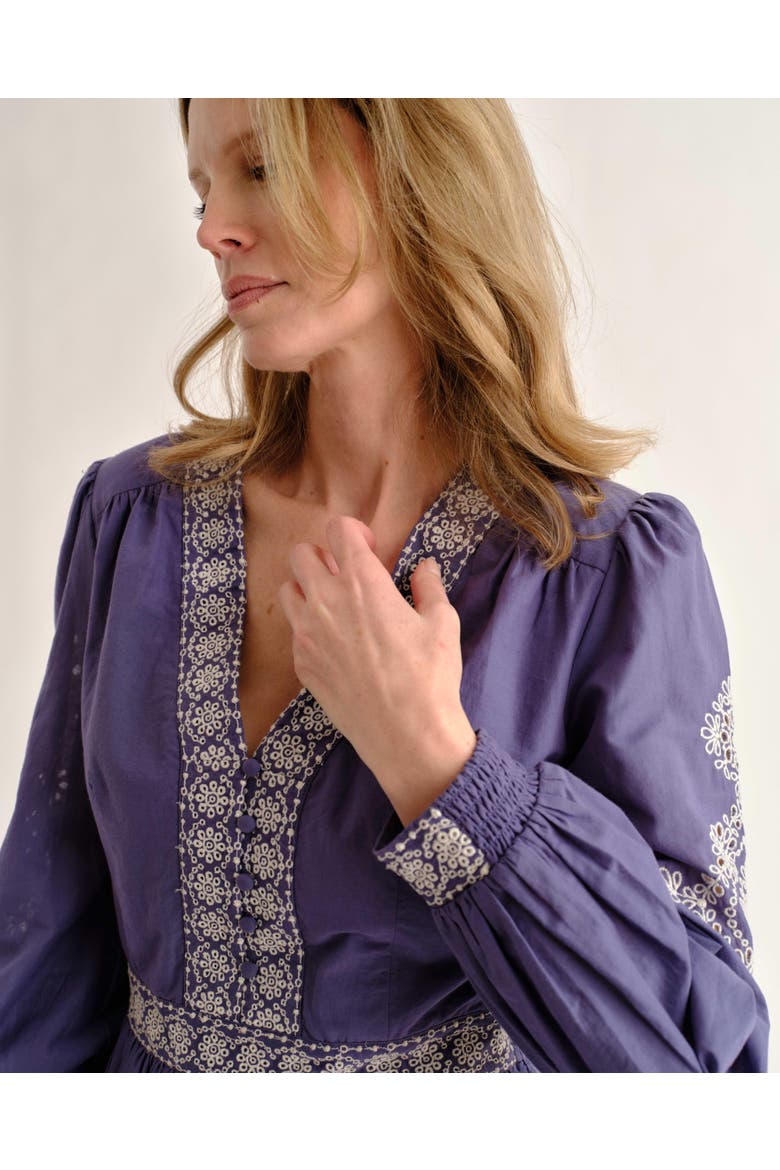 Blake Embroidered Mini Dress, Alternate, color, Indigo