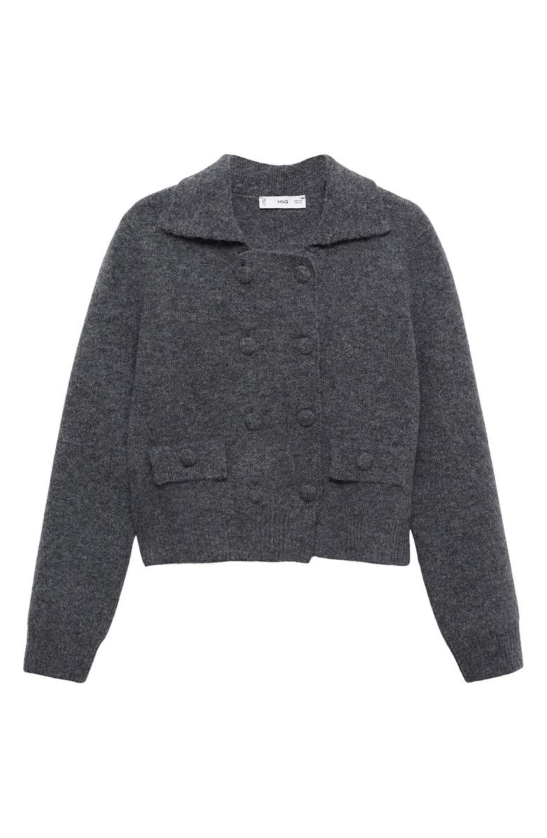 MANGO Double Breasted Crop Knit Jacket, Alternate, color,