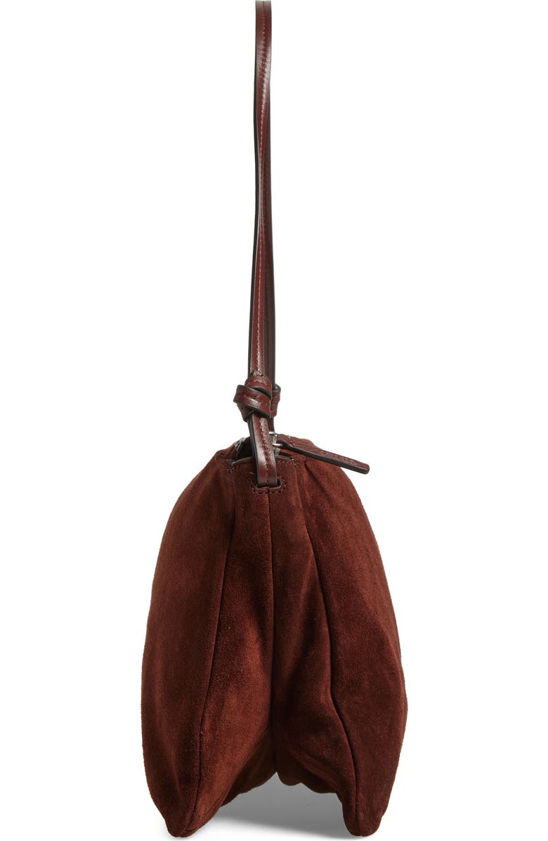 STAUD Wally Suede Shoulder Bag, Alternate, color, Mahogany