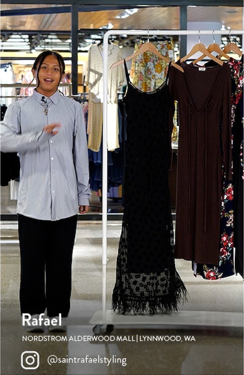 Feather Trim Slipdress, sales video thumbnail