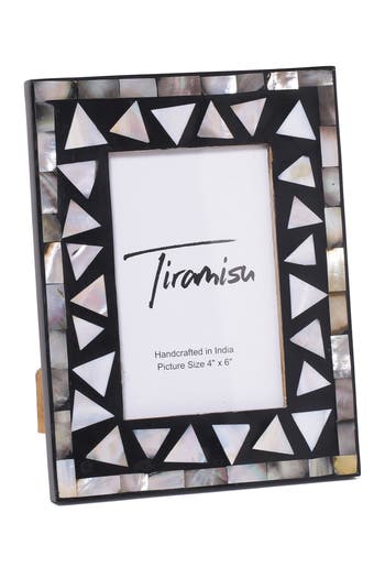 Tiramisu Mother-of-pearl Picture Frame -triangle Pattern In Multi