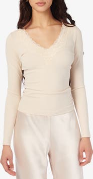 CAMI NYC Rooney Lace Trim Rib Top