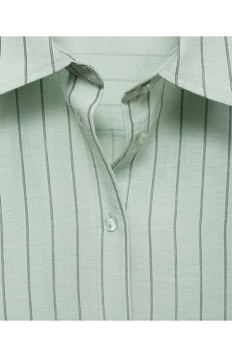 MANGO Stripe Crop Button-Up Shirt, Alternate, color, 