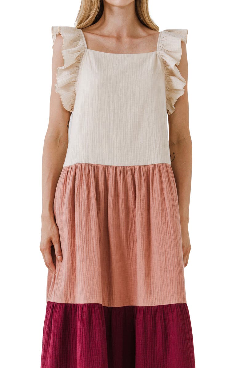 Free the Roses Colorblock Midi Dress, Alternate, color, 