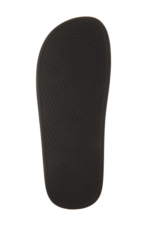 Givenchy Black Flat Slides With Logo In Polyurethane Man