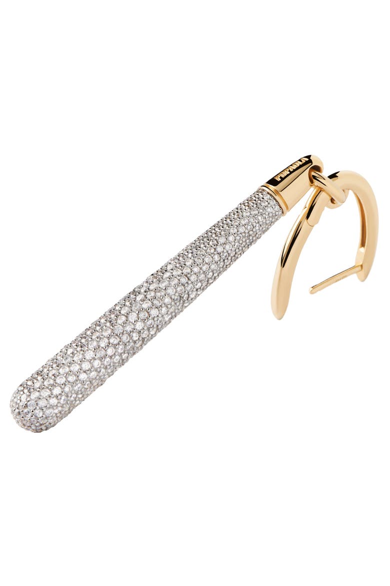 Pavé Supreme Jupiter Single Hoop, Alternate, color, Gold