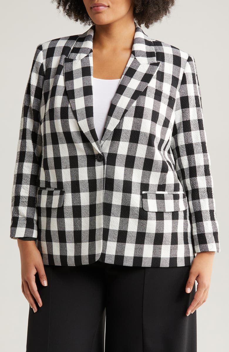 Halogen<sup>®</sup> Plaid One-Button Blazer, Alternate, color, 