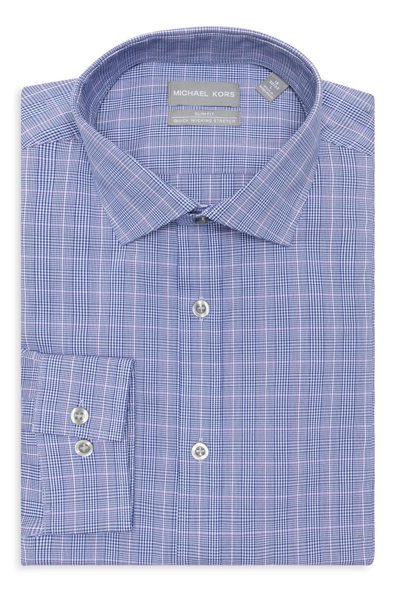 Slim Fit Stretch Cotton Dress Shirt, Main, color, DARK VIOLET