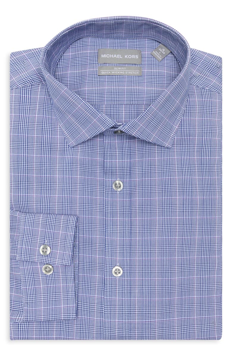 Michael Kors Slim Fit Stretch Cotton Dress Shirt, Main, color, Dark Violet