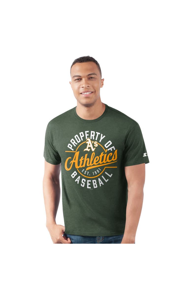 STARTER Men's Starter Green Athletics Prime Time Property Of T-Shirt, Alternate, color, Green