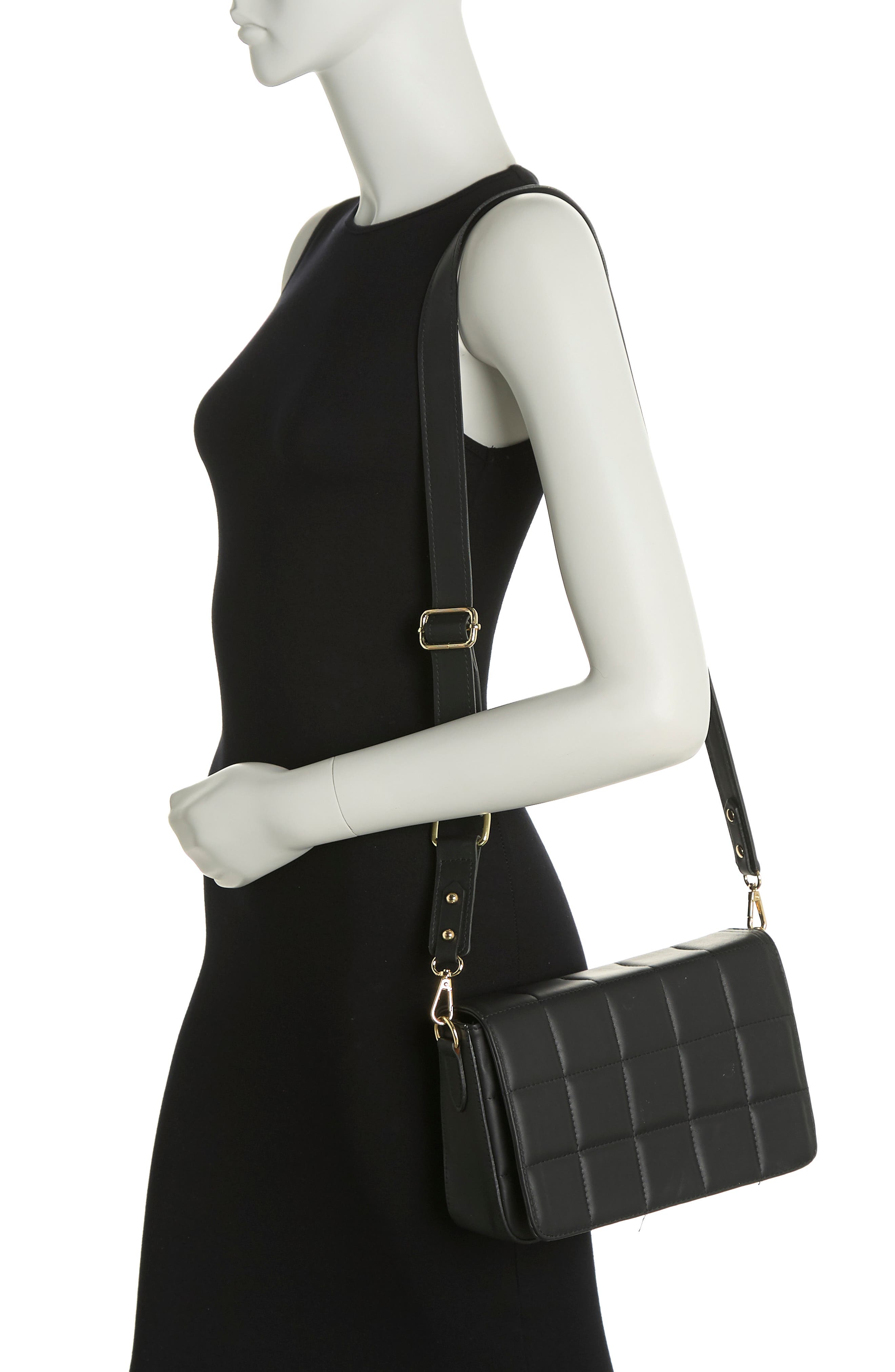 ANNA LUCHINI Square Quilt Leather Shoulder Bag, Alternate, color, 