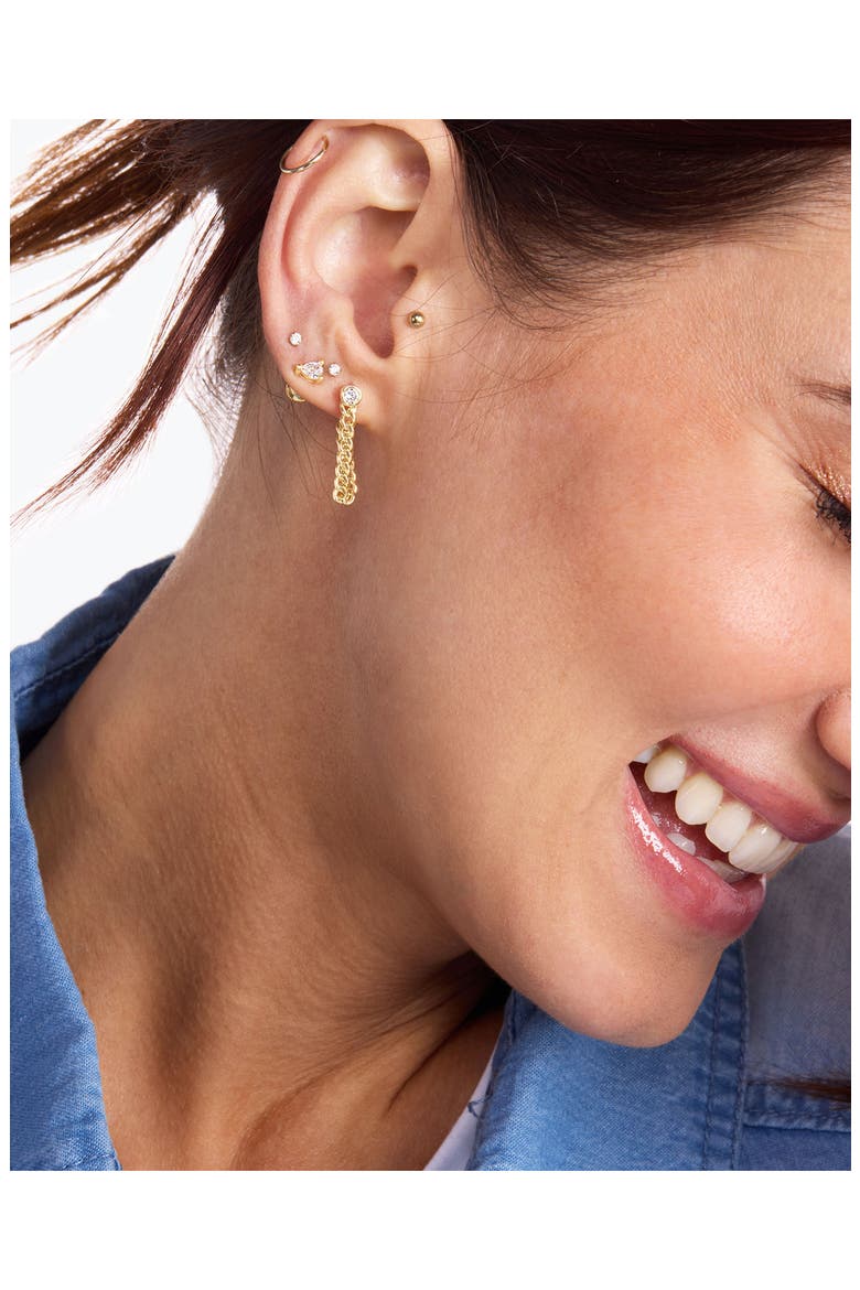 Baby Julian Soft Chain Hoop Earrings, Alternate, color, GOLD-WHITE
