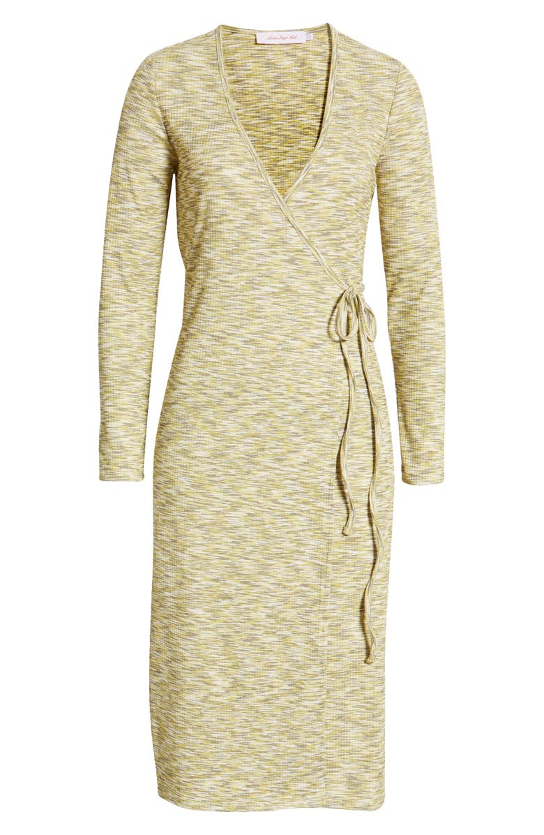 Lisa Says Gah Lucille Long Sleeve Wrap Midi Dress, Main, color, 