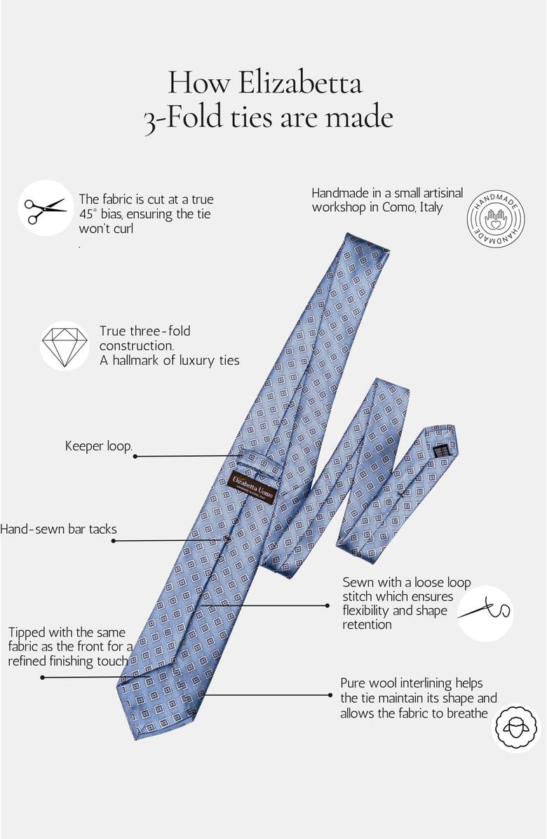 Elizabetta Ravenna - Extra Long Silk Jacquard Tie for Men, Alternate, color, Sand