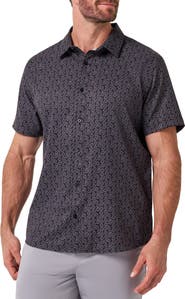 TravisMathew Techwoven Sunlight Floral Short Sleeve Performance Button-Up Shirt