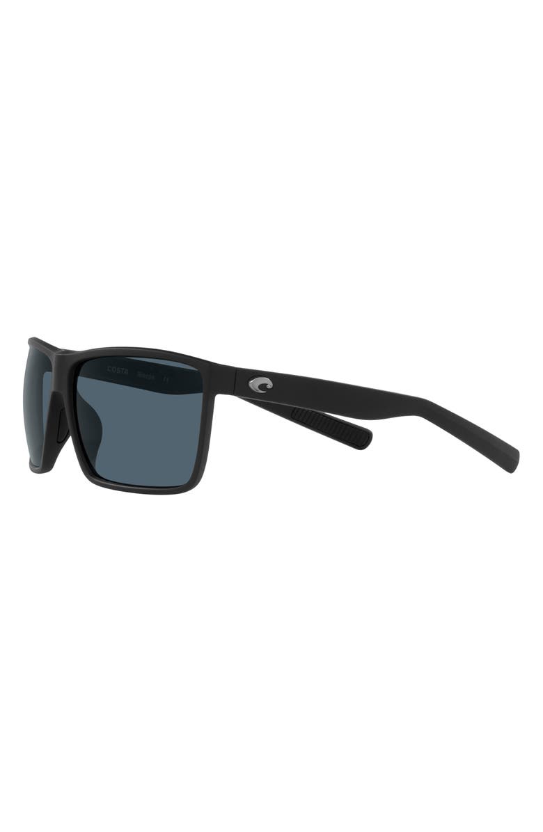 Costa Del Mar 63mm Polarized Oversize Rectangular Sunglasses, Alternate, color, Matte Black 2