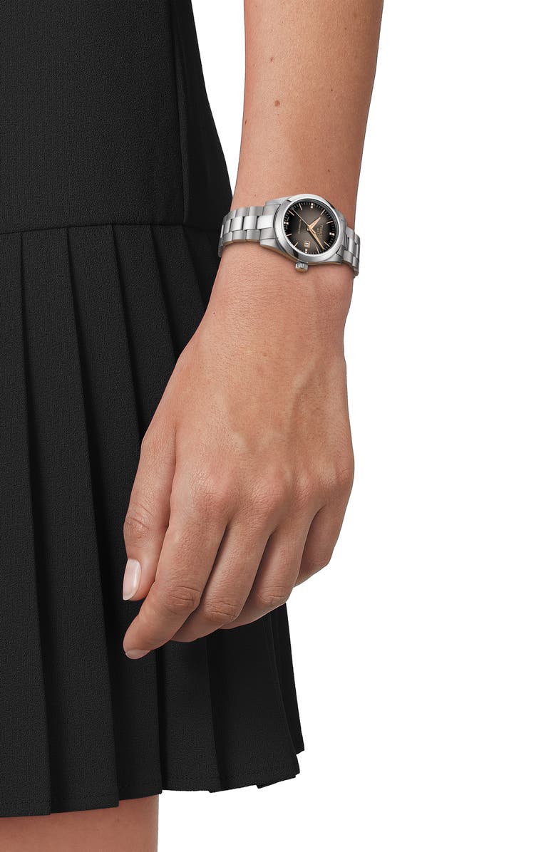 Tissot T-My Diamond Automatic Bracelet Watch & Leather Strap Gift Set, 29.3mm, Alternate, color, Anthracite