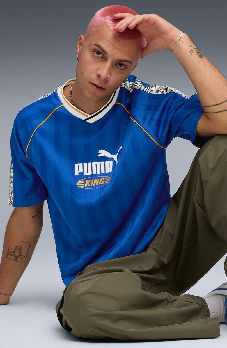 PUMA x KING Relaxed Football Jersey, Alternate, color, Mountain Blue