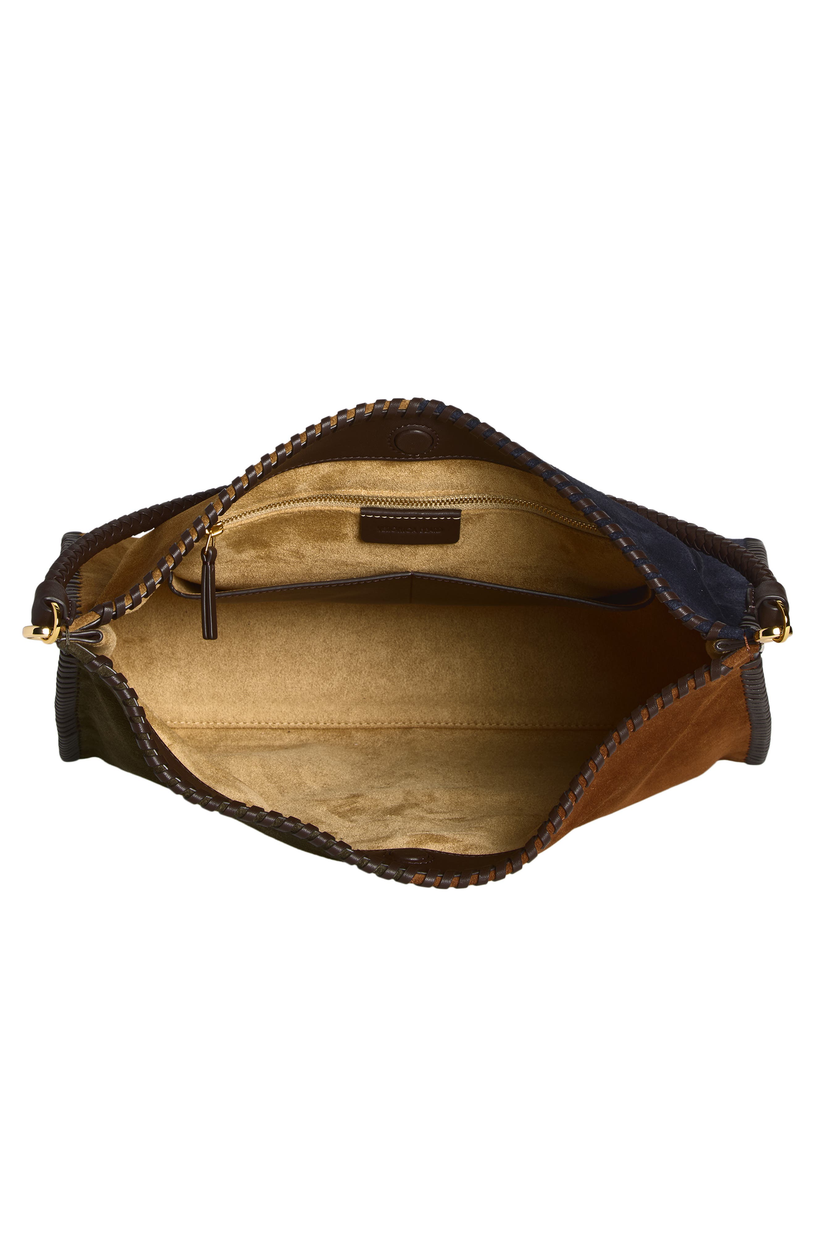 Veronica Beard Vida Colorblock Suede Hobo Bag, Alternate, color, Cypress Multi