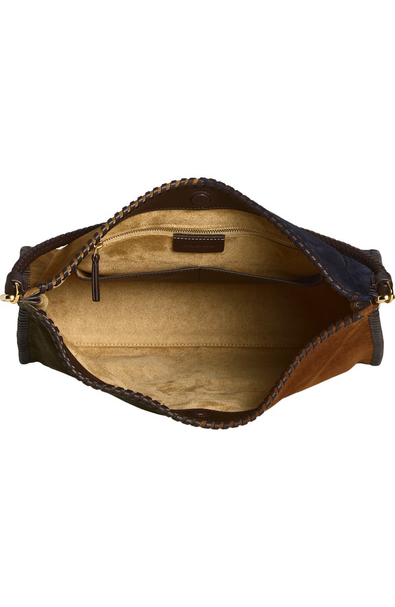 Veronica Beard Vida Colorblock Suede Hobo Bag, Alternate, color, Cypress Multi
