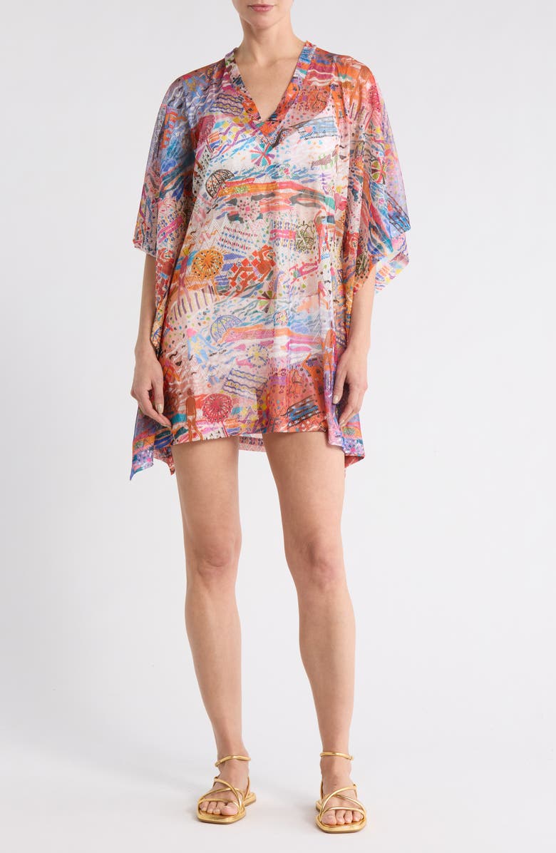 M Missoni Print Caftan, Main, color, Multi White/ Blue