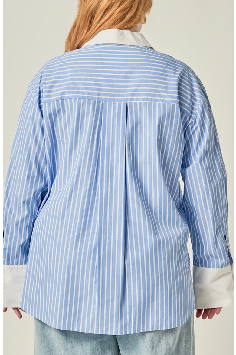 Stripe Oversized Button-Up Shirt, Alternate, color, BLUE/ WHITE STRIPE