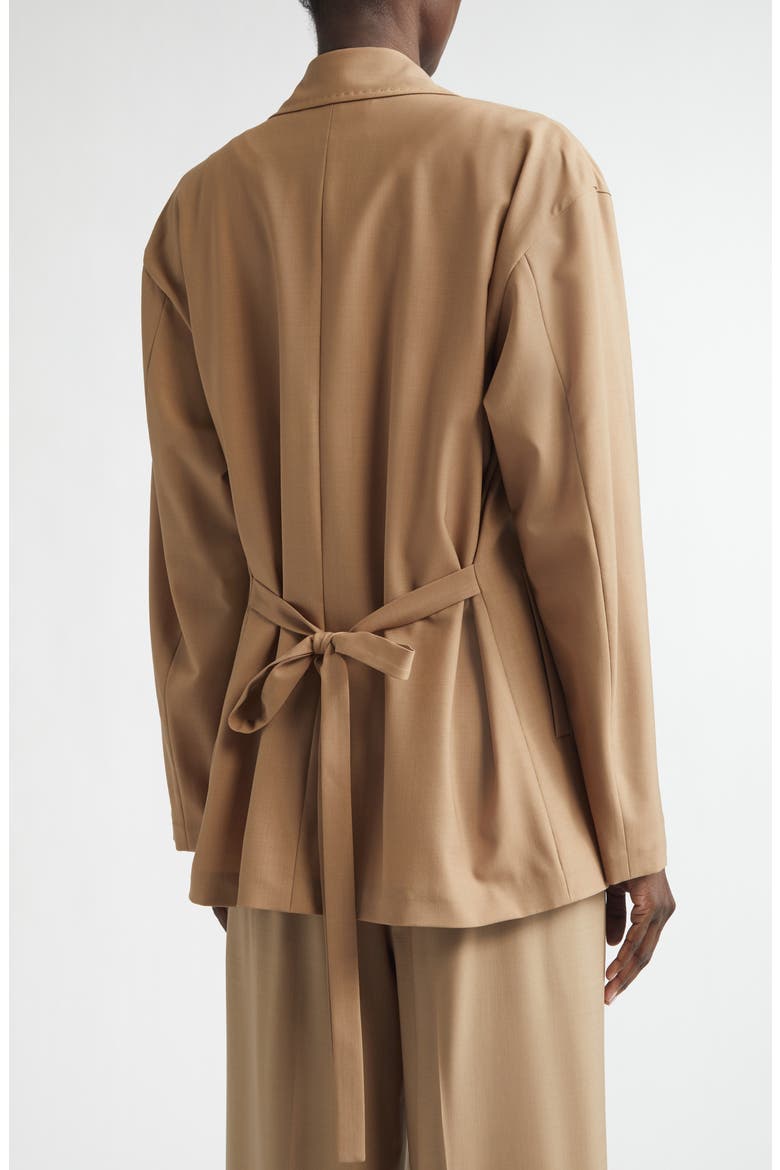 Tropical Wool Blend Tie Back Jacket, Alternate, color, BROWNSTONE