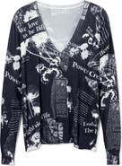 Desigual Kawartha Lakes Print V-Neck Sweater
