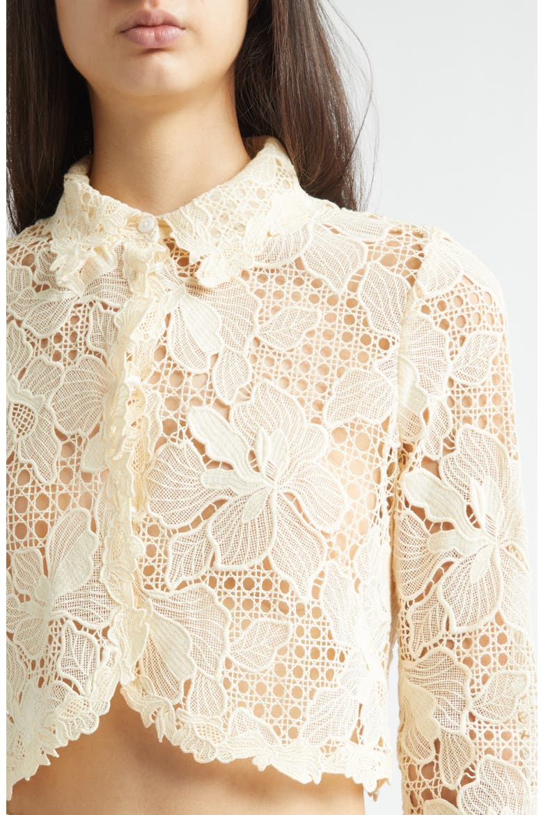 Lattice Guipure Lace Jacket, Alternate, color, CREAM