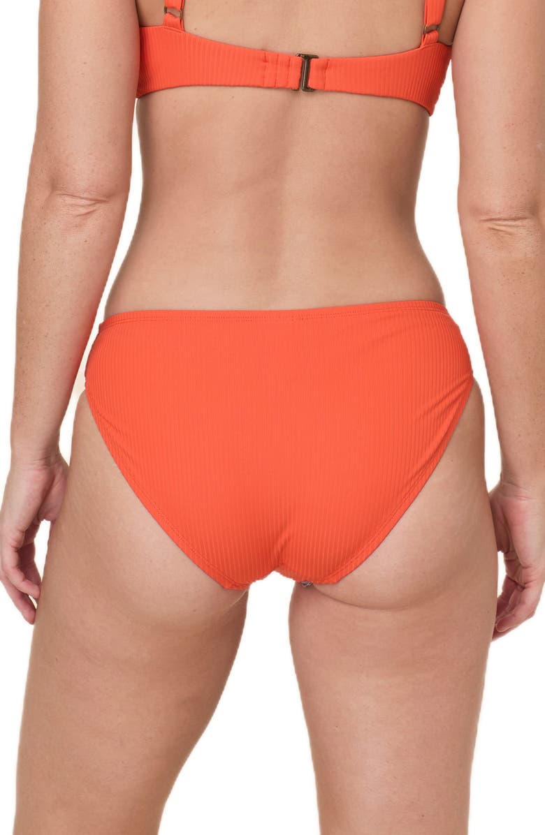 Andie Hipster Rib Bikini Bottoms, Alternate, color, Vermillion