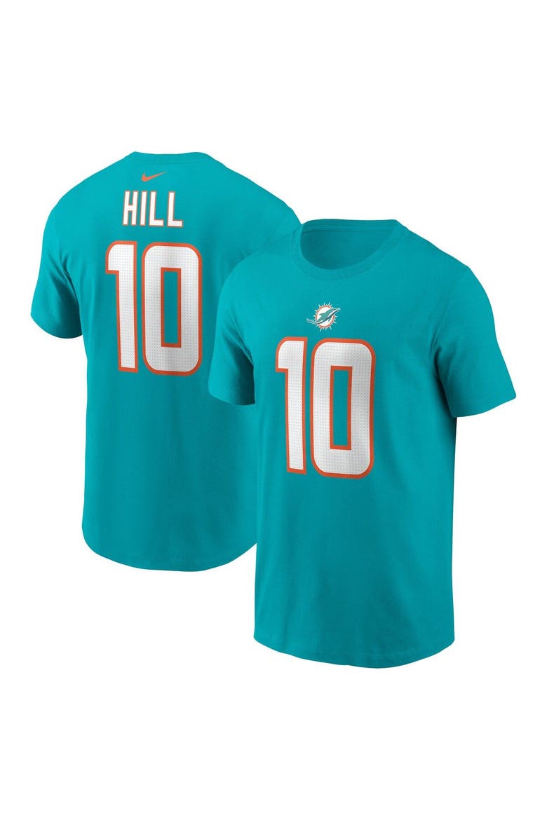 Men's Nike Tyreek Hill Aqua Miami Dolphins Player Name & Number T-Shirt, Main, color, Aqua
