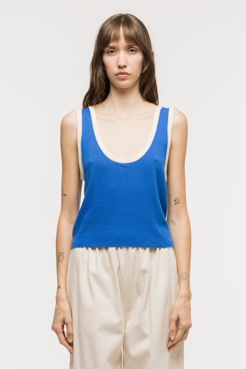 Toit Volant Kaya Knit Tank Top In Blue