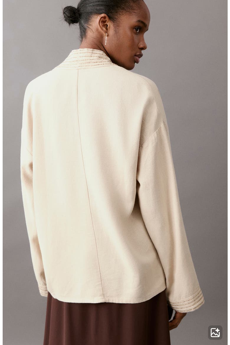 Bead Detail Open Jacket, Alternate, color, SAND