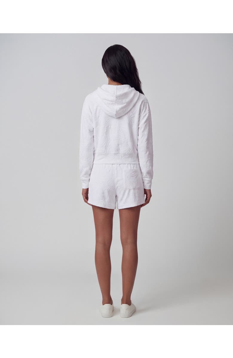 Lords of Harlech Womens Cropped Terry Toweling Zip Hoodie, Alternate, color, White