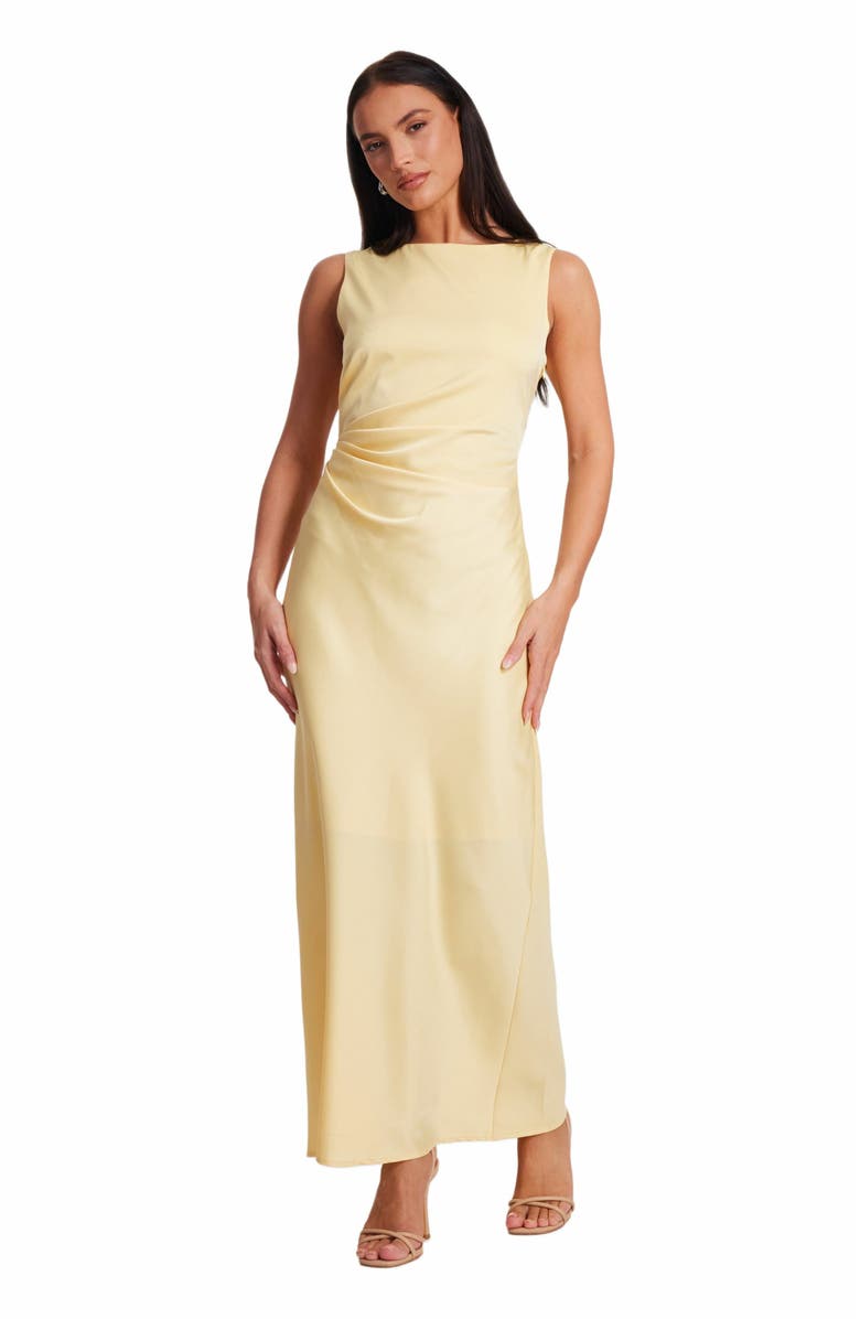 QUIZ Satin Ruched Side Maxi Dress, Main, color, 