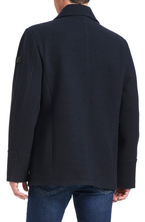 Vince Camuto Double Breasted Water Resistant Coat In Blue