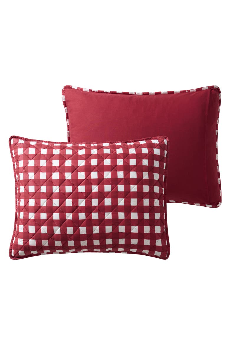 Gingham Quilt Set, Alternate, color, RED
