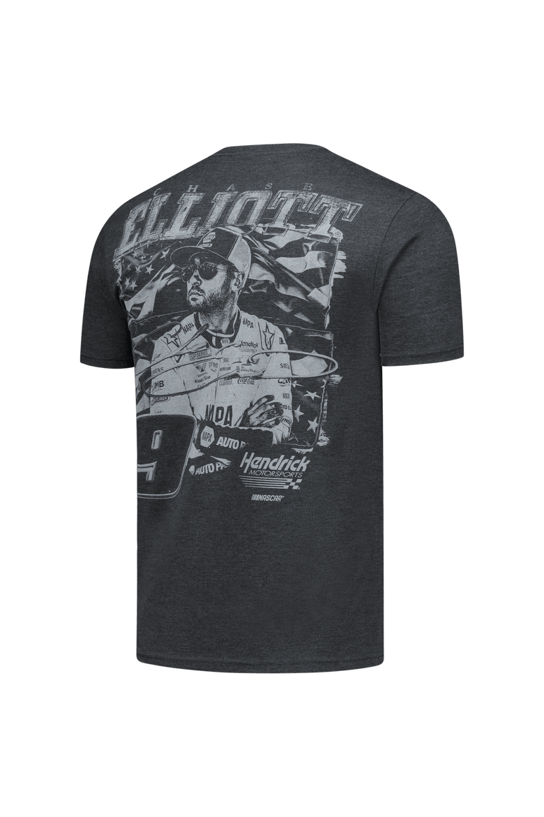 Men's Classic Ink Heather Gray Chase Elliott Lifestyle Tri-Blend T-Shirt, Alternate, color, Heather Gray