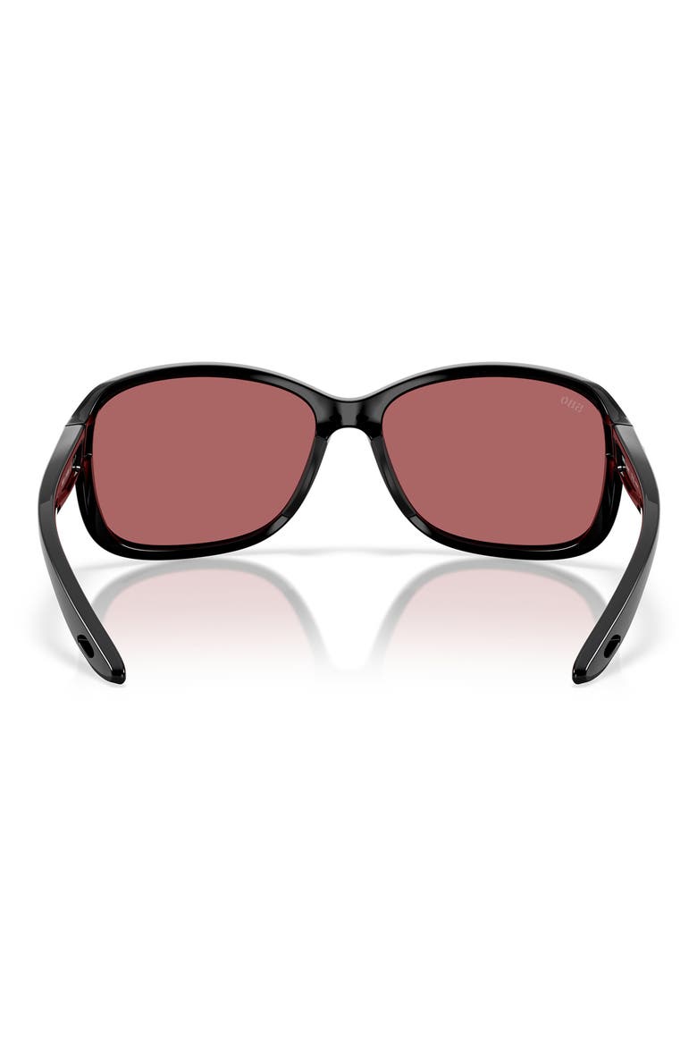 Seadrift 58mm Polarized Square Sunglasses, Alternate, color, BLACK / ROSE 580G