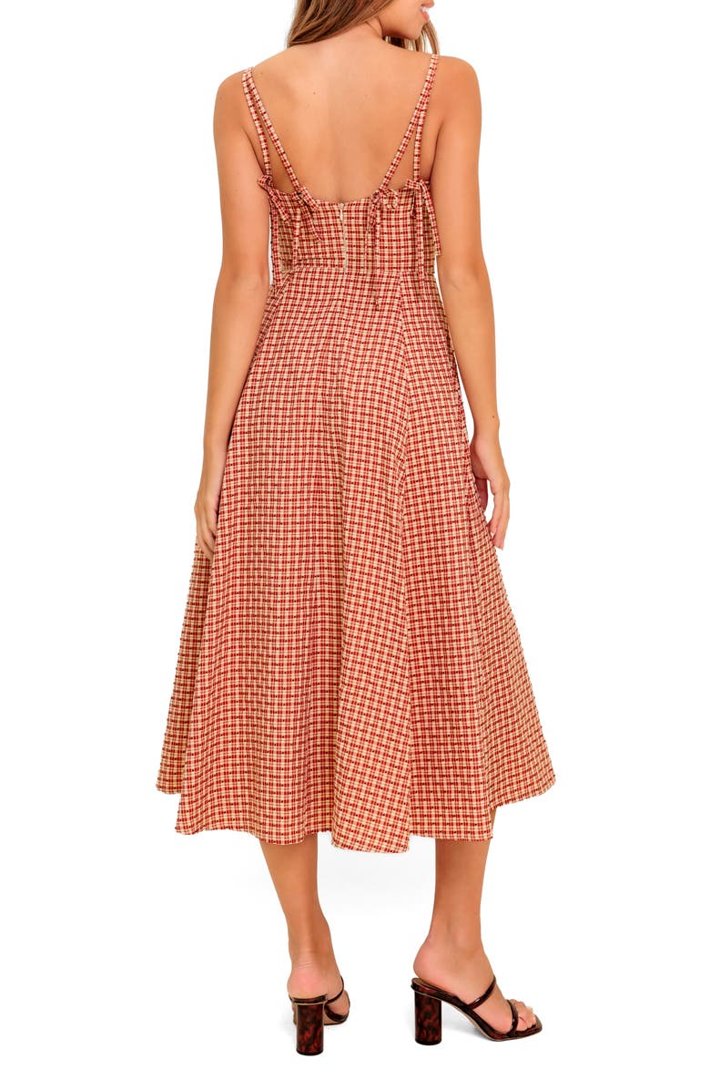 FLYING TOMATO Plaid Fit & Flare Midi Dress, Alternate, color, 