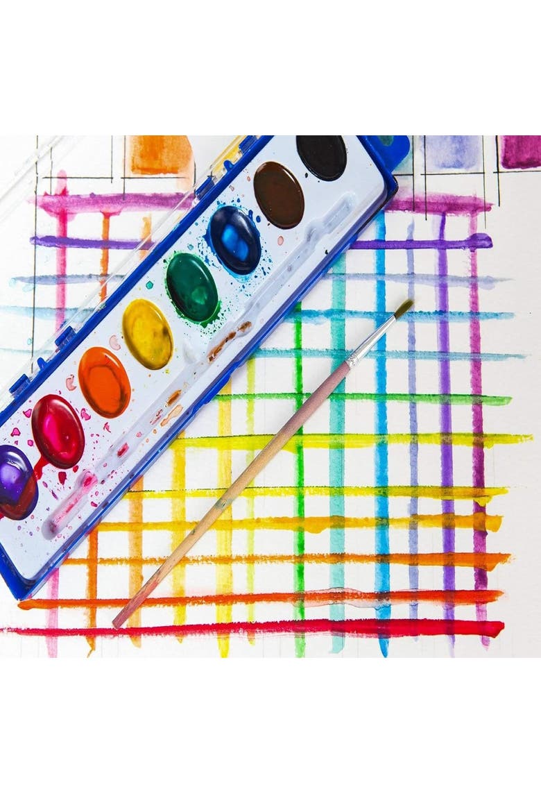 8 Watercolor Paint Trays with Brush - Set of 12, Alternate, color, Multicolored